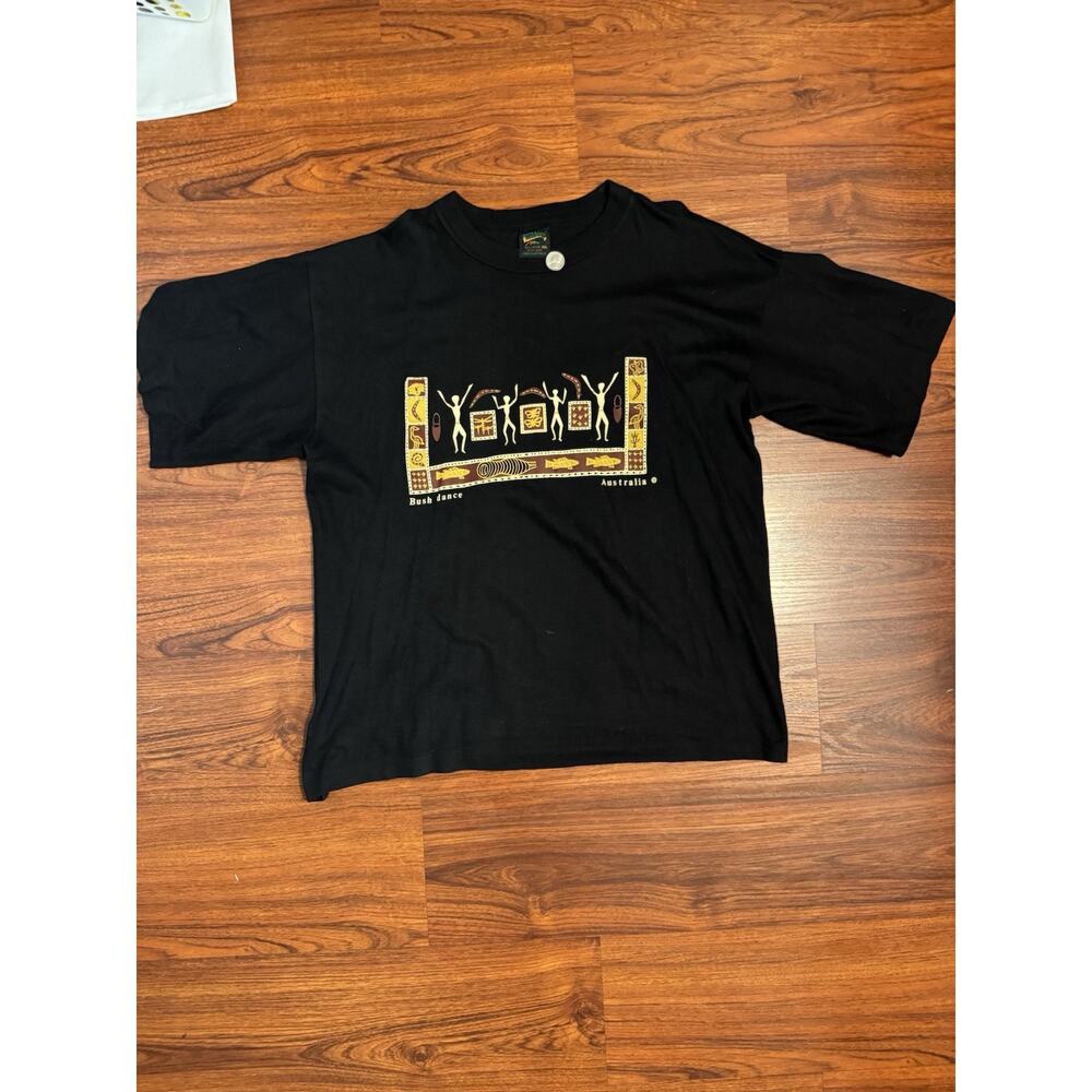 Australia Bush Dance Souvenirs Graphic T-Shirt Made In Australia Size XXL